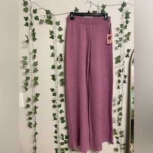 NWT Sincerely Jules Purple Wide Leg Knit Pants